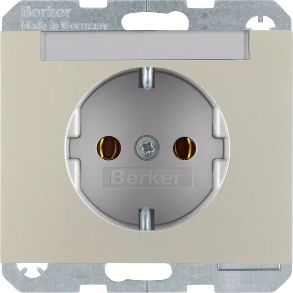 Berker Berker SCHUKO-Steckdose Edelstahl mit Beschriftungsfeld 47397004