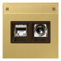 Jung MMDME4521C Smart-TV-Anschlussdose 2-fach mit Schriftfeld Messing LS Messing clas