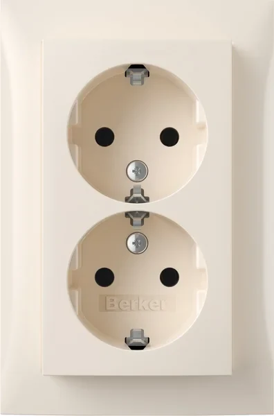 Berker Berker SCHUKO-Doppelsteckdose Abdeckpl. ws-glanz 47748982