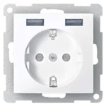 Merten SCHUKO-Steckdose mit USB Ladegerät alu MEG2366-0460
