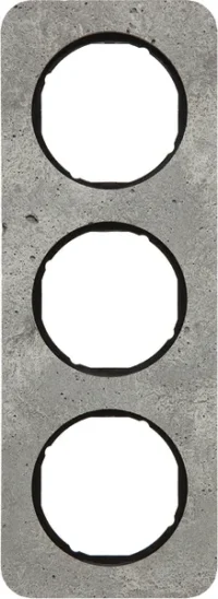Berker Rahmen 3-fach Beton-grau/schwarz glanz 10132374