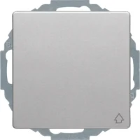 Berker SCHUKO-Steckdose alu/samt mit Klappdeckel+erhöht BS 47446084