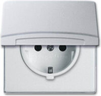Busch-Jaeger Schuko-Steckdoseneinsatz IP44 Aluminium-Silber 20 EUGK-33-101