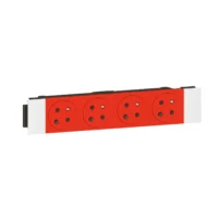 Legrand 077124L Steckdose 4-fach F/B Standard Snap-On codiert EBS Mosaic rot