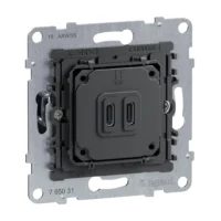 Legrand 765031 SEANO Einsatz 2-fach USB-Ladesteckdose Typ C+C 30W mit Power