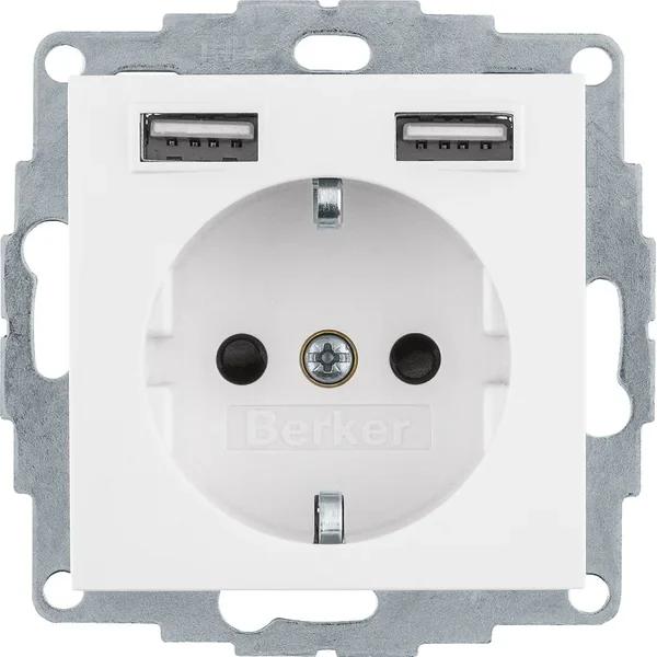 Berker Berker Steckdose SCHUKO/USB Q.x, polarw. samt 48036089