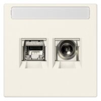 Jung MMDLS4521 Smart-TV-Anschlussdose 2-fach mit Schriftfeld Thermoplast LS weiß