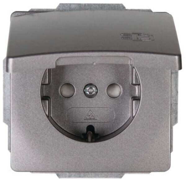 Kopp Kopp 924343081 Schuko-Steckdose mit Klappdeckel. KiSi 16A 250V VENEDIG platin