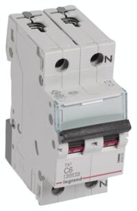 Legrand 403455 TX3 LS-Schalter C 6A 1-polig+N 6kA 230VAC 2TE