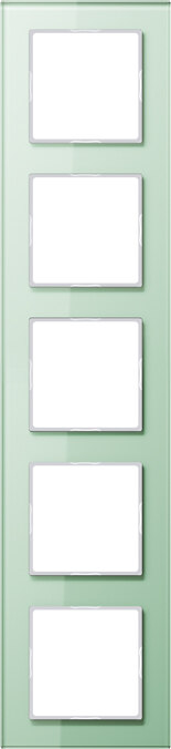 Jung Jung Glasrahmen 5-fach matt/weiß waage/senkrecht AC 585 GL WMT