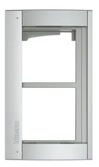 BTicino 350221 Abdeckrahmen 2M mit Träger für Türstation SFERA Aluminium Allmetal
