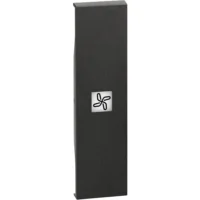 BTicino KG01RN LivingNow 1M Tasten- abdeckung mit Symbol Ventilator Black