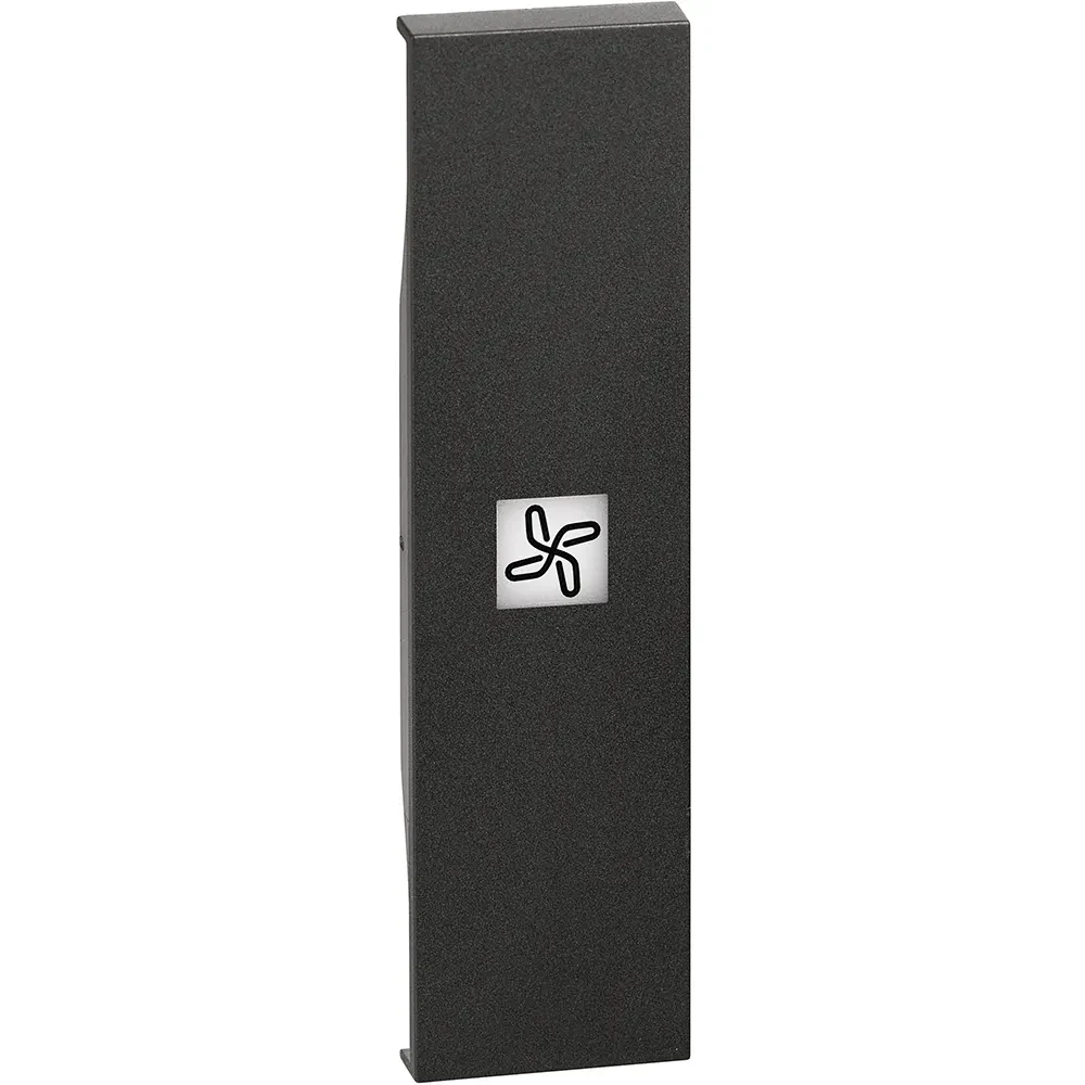Legrand BTicino KG01RN LivingNow 1M Tasten- abdeckung mit Symbol Ventilator Black