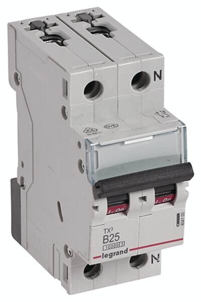 Legrand Legrand 404100 TX3 LS-Schalter B 25A 1-polig+N 10kA 230VAC 2TE