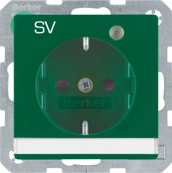 Berker Berker SCHUKO-Steckdose gn samt Kontroll-LED 41106013
