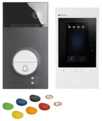 BTicino 363915 Flex'ONE Video-Set mit Tür- station LINEA3000Black+CLASSE300EOS with