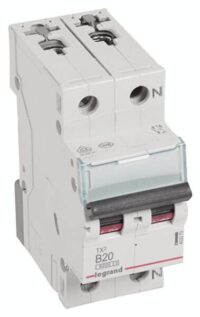 Legrand 403373 TX3 LS-Schalter B 20A 1-polig+N 6kA 230VAC 2TE