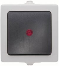 Kopp 566656002 Kontrollschalter AP-FR beleuchtet10AX 250V IP44 Nautic grau