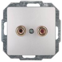 Kopp 921520087 Lautsprechersteckdose mit Anschlussf.4mm bis 16qmm Paris silber