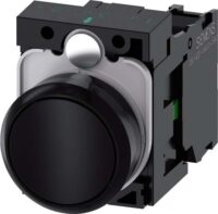 Siemens 3SU1100-0AB10-1BA0 Drucktaster 22mm rund Ku. schwarz flach tast.