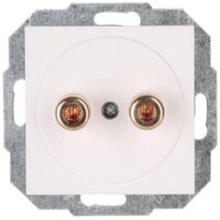 Kopp 951629004 Lautsprechersteckdose mit Anschlussf.4mm bis 16qmm HK07 reinweiß