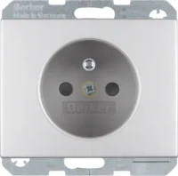 Berker Steckdose aluminium mit Schutzkontaktstift 6768757003