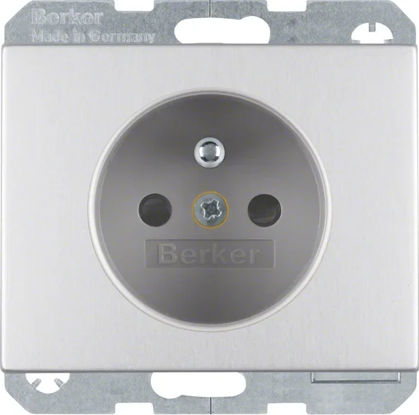 Berker Berker Steckdose aluminium mit Schutzkontaktstift 6768757003