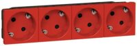 Legrand 077274 Schuko Steckdose 45° 4-fach 8-modulig Mosaic rot