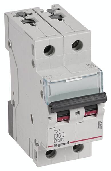 Legrand Legrand 403743 TX3 LS-Schalter D 50A 2-polig 6kA 400VAC 2TE