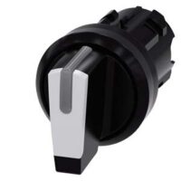 Siemens 3SU1002-2BL60-0AA0 Knebelschalt. beleuchtet 22mm rund Ku. weiß kurz 3St.