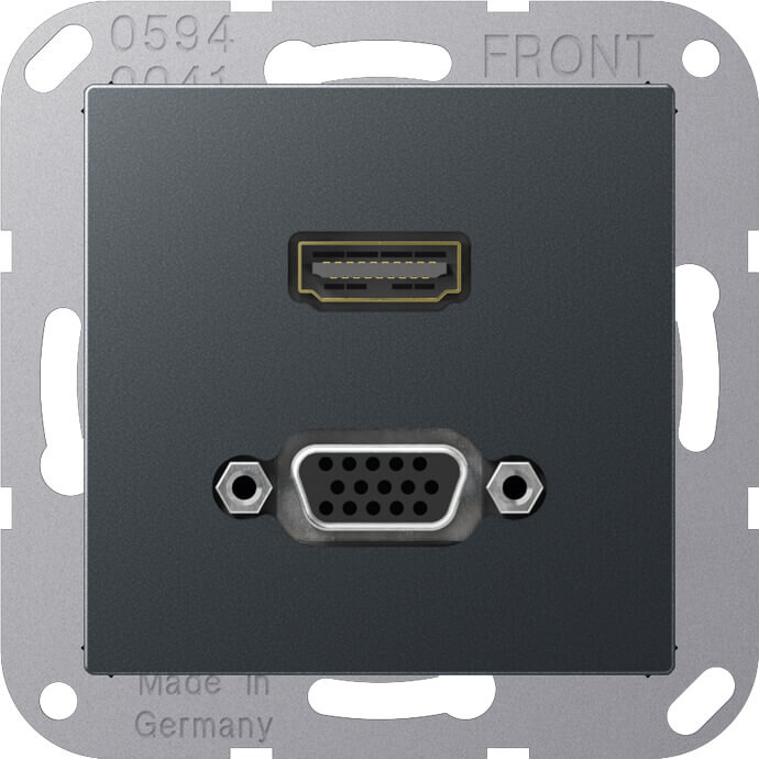 Jung Jung Multimediadose HDMI + VGA anthrazit matt MA A 1173 ANM
