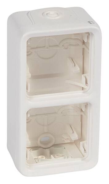 Legrand Legrand 070743 Gehäuse 2-fach senkrecht FR-Aufputz Plexo55 artic