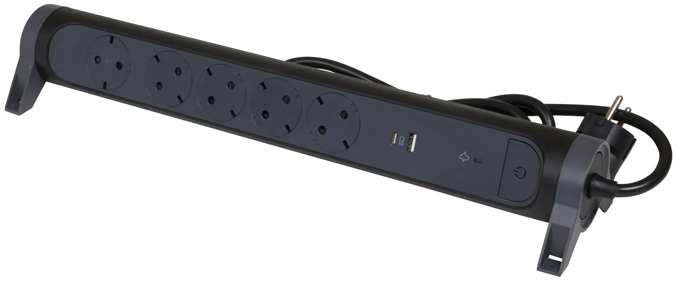 Legrand Legrand 694514 Drehbare Steckdosenleiste 5xSDO USB A+C SPD 1,5m Kabel schwarz