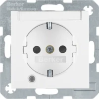 Berker SCHUKO-Steckdose pws matt Kontroll-LED 41101909