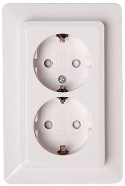Kopp Kopp 927713085Schutzkontaktsteckdose 2-fach D60mm KS 16A 250V Milano weiß