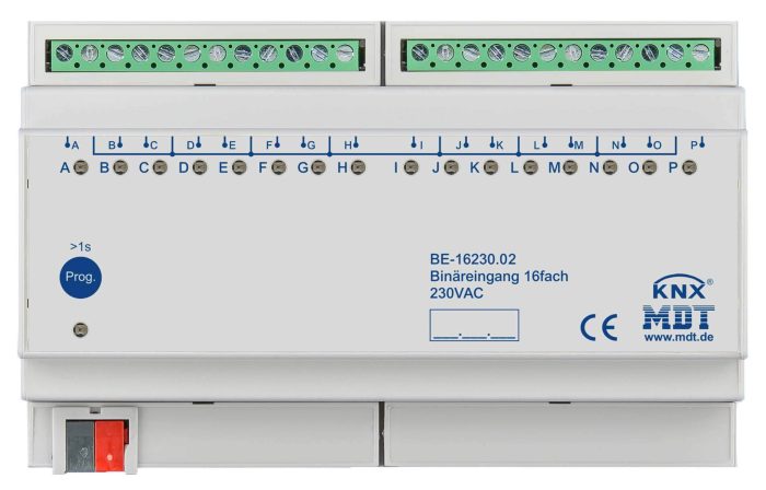 MDT Technologies Binäreingang 16-fach 8TE REG, 230VAC, BE-16230.02 – Bild 1