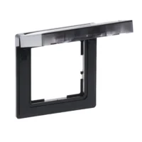 Legrand 765344 SEANO 1-fach Rahmen mit Klappdeckel IP44 in Farbausführung schwarz