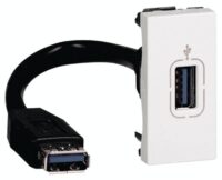 Legrand 078746 USB-Dose mit Kabel 1-modulig Mosaic ultaweiß