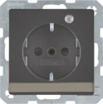Berker SCHUKO-Steckdose anthrazit/sa Kontroll-LED 41106086