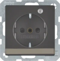 Berker SCHUKO-Steckdose anthrazit/sa Kontroll-LED 41106086