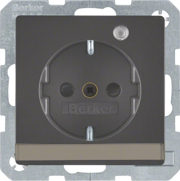 Berker SCHUKO-Steckdose anthrazit/sa Kontroll-LED 41106086