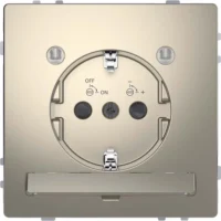 Merten SCHUKO-Steckdose nickelmet m.Lichtauslass MEG2304-6050