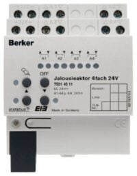 Berker 75314011 Jalousieaktor 4-fach 6A 24VDC Hand Status Reiheneinbaugerät KNX lichtgrau