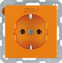 Berker SCHUKO-Steckdose mit Aufdruck orange 47436007