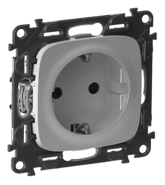 Legrand Legrand 754887 Schuko Steckdose mit erhöht Berührungsschutz Valena Allure Aluminium
