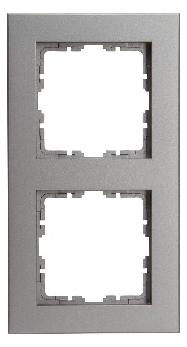 Kopp Kopp 406947000 HK07 PURE Abdeckrahmen 2-fach stahlfarben