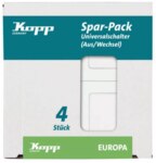 Kopp 617613086 Universalschalter 10AX 250V Europa Pack:4 arktis