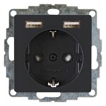 Kopp 296215089 ATHENIS-UP-Schutzkontakt Steckdose m.2 USB-Ladebuchsen anthrazi