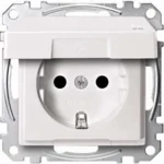 Merten SCHUKO-Steckdose polar weiß Klappdeckel IP44 MEG2314-0419