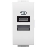 BTicino N4191AC LivingLight USB-Lade- steckdose 1M m.1xUSB-A u.1xUSB-C Weiß